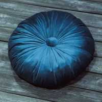 Подушка декоративная круглая 48х48. Цвет: синий